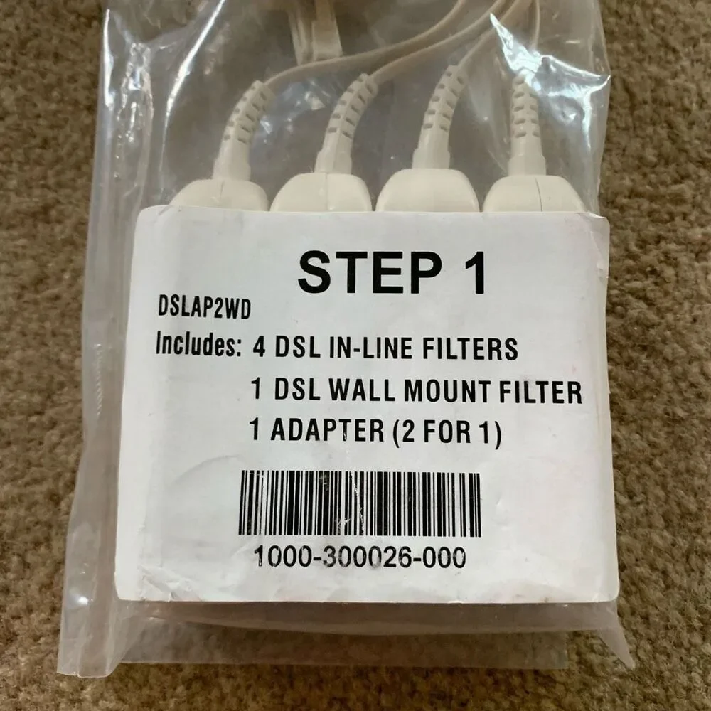 4 DSL In-Line Filters With 2 For 1 Adapter *New*